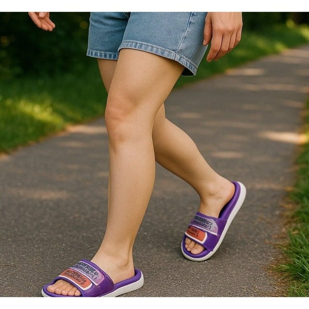 Under Armour Womens Purple Slide Sandals Sisterhood is Power Size 6